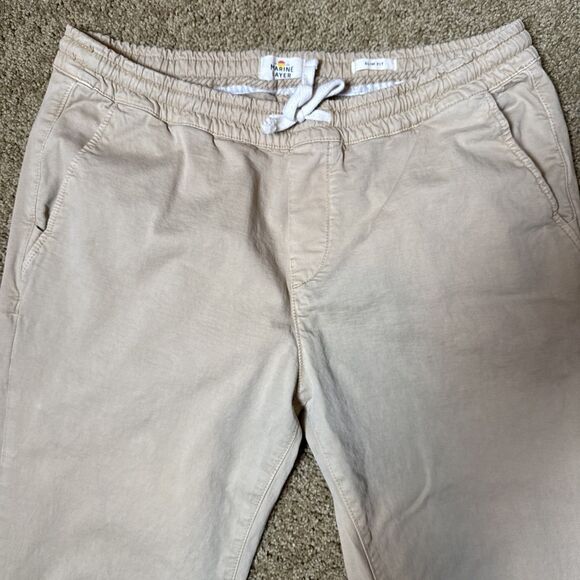 Marine Layer Jogger Pants Men XL Tan Saturday Joggers Slim Fit Twill Sustainable - Picture 8 of 11